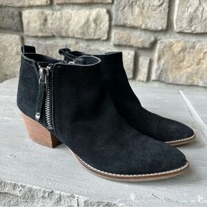 Dolce Black Suede Vita Dual Zipper‎ Booties Size 8.5